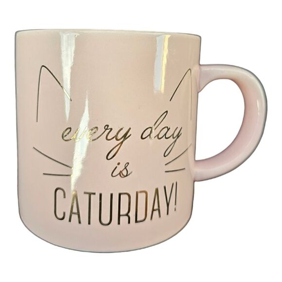 EVERYDAY IS CATURDAY Pink Mug - Picture 1 of 4
